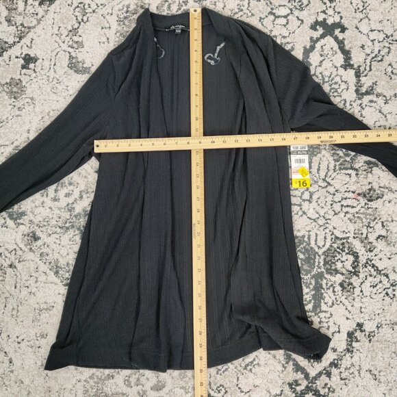 NEW Lily Morgan Women's Open Front Cardigan Size XL Navy Striped Casual Knitwear - Picture 6 of 8